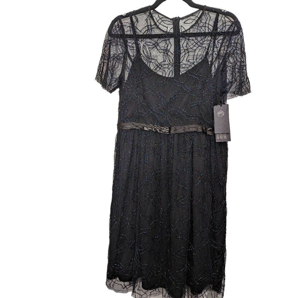 Needle & Thread Floral Embellished black dress size 10 NEW